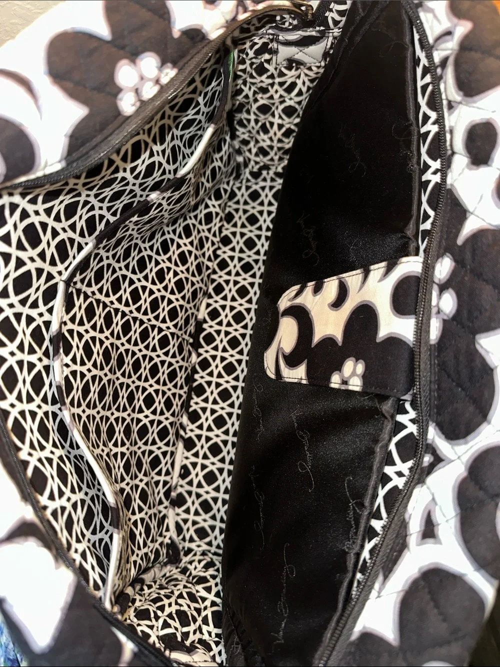 Vera Bradley Black & White Quilted Floral Baby Bag
